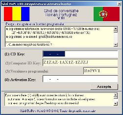 Ghid de conversatie Roman Portughez: RoPtV1: Formularul de inregistrare si activare a licentei